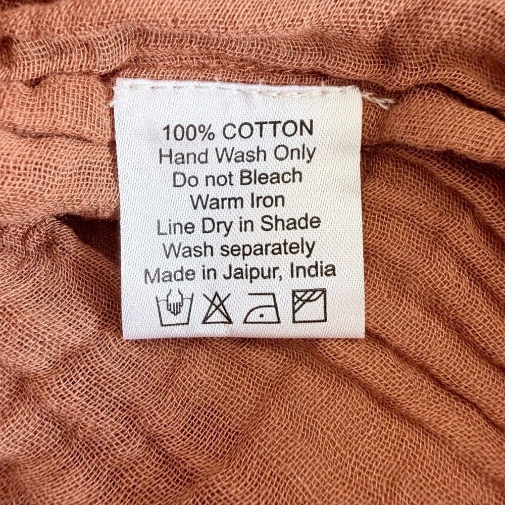 Daughters of India Kyra Midi Dress 3XL Gauze Cotton Boho Rust Brown - Picture 8 of 8